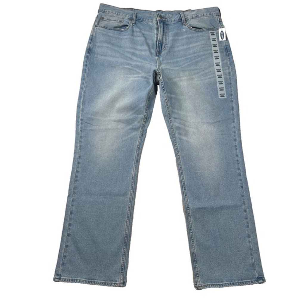 Old‎ Navy Jeans Mens 40x32 Straight Built-In Tough Flex Classic Denim Faded